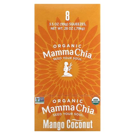 Mamma Chia Organic Chia Squeeze Vitality Snack Mango Coconut