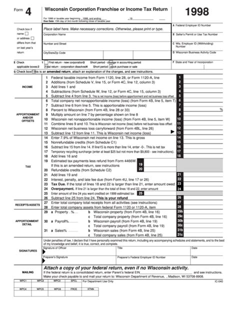 Fillable Wisconsin Tax Forms Printable Forms Free Online