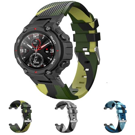 Camouflage Silicone Strap For Huami Amazfit T Rex Smart Watch Band