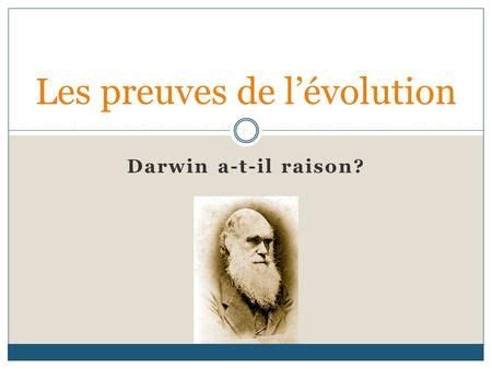 Les Preuves De L Volution