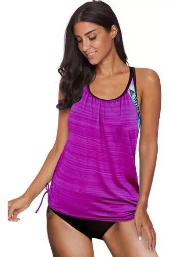 Traje De Ba O Tankini Piezas Fiusha Con Top Bikini Moda Meses Sin Inter S