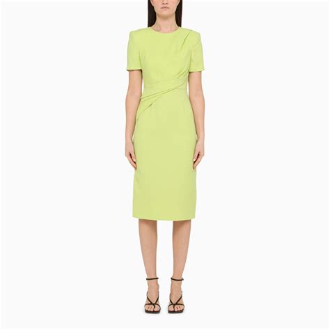 Roland Mouret Green Draped Sheath Dress Thedoublef