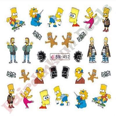 Mixed Simpsons Nail Art Stickers Water Decals Sheet No Bn Ebay