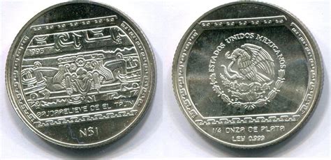 Mexiko 1 Peso 1993 Bajo Relieve De El Tajin 1 4 Unze Silber Unc