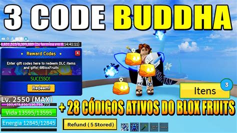 3 Novos CÓdigo Da Fruta Buddha No Blox Fruits 28 CÓdigos De Exp Beli