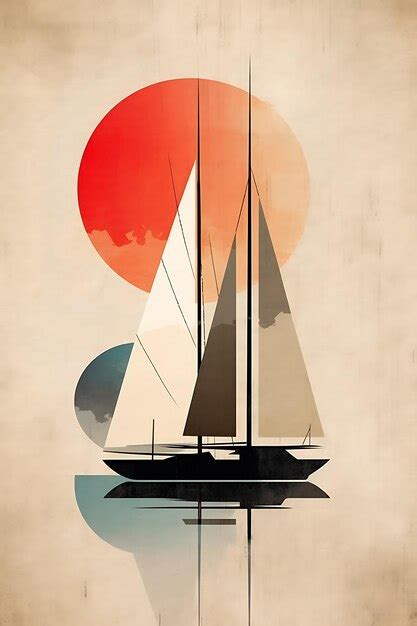 Premium AI Image | Abstract watercolor sailboat art pattern