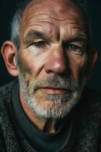 Premium Photo Portrait Of An Elderly Man With Gray Hair And A Beard