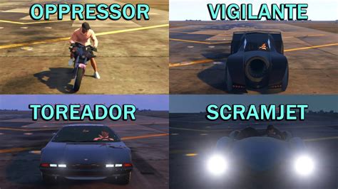 Gta 5 Online Oppressor Vs Vigilante Vs Toreador Vs Scramjet Drag Race