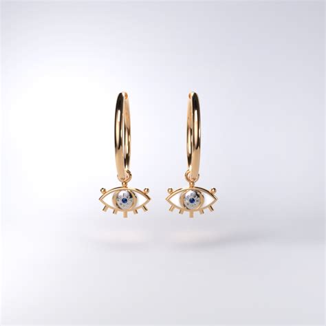 Cosmic Eye Hoop Earrings Nadia Zachou Fine Jewellery Creations