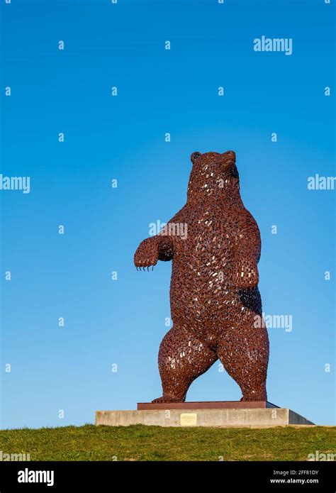 Dunbar Bear Or Dunbear Steel Bear Sculpture By Andy Scott Commemorates