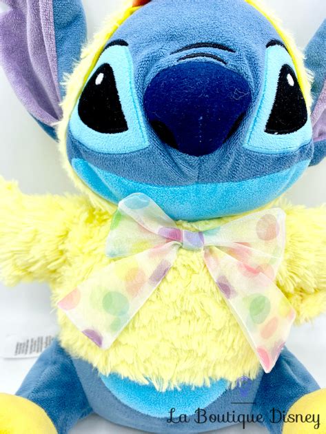 Peluche Stitch Pâques Disney Store 2022 monstre bleu poussin 30 cm