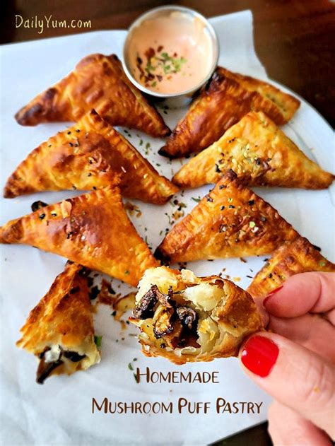 Air Fryer Mushroom Puff Pastry Recipe Mushroom Puffs Daily Yum