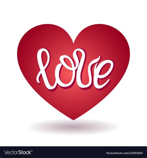 Inscription Love Inside The Heart Royalty Free Vector Image