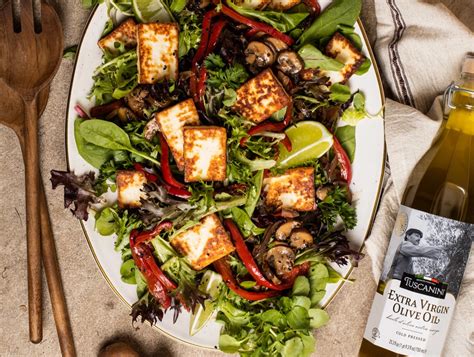 Warm Halloumi Salad With Tangy Maple Vinaigrette