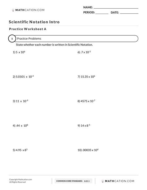 Operations With Scientific Notation Worksheet Worksheet Master