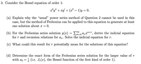 Solved Consider The Bessel Equation Of Order 1 Chegg