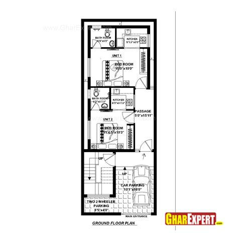 House Plan For Feet By Feet Plot Plot Size Square Yards