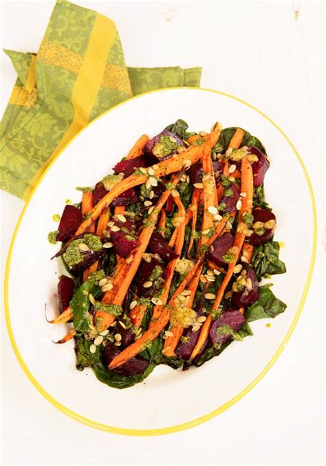 Roasted Carrots And Beets With Carrot Top Pesto Italian Food Forever