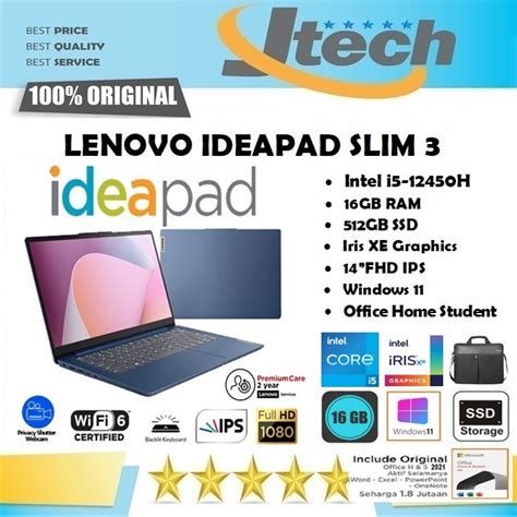 Jual Lenovo Ideapad Slim I I H Gb Gb Ssd Fhd Ips