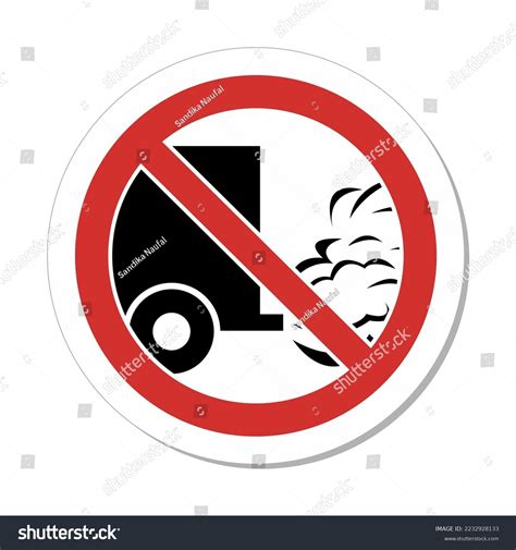 Iso Prohibition Circular Sign No Idling Stock Vector Royalty Free