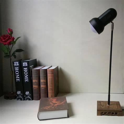 2019 Vintage Led Table Lamp Desk Reading Working Lighting With Wooden ...