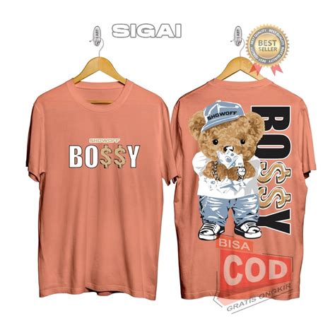 Jual Kaos Pria Distro Salem Teddy Bear Bossy Kaos Pria Keren Terbaru