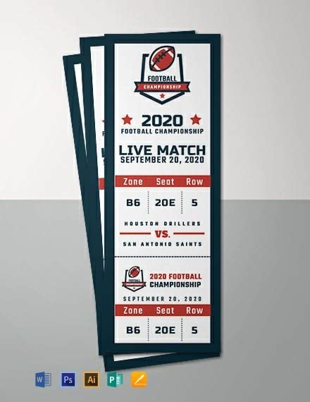 Sports Event Ticket Template - Illustrator, Word, Apple Pages, PSD ...