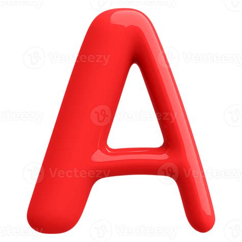 Red 3D Bubble Font Letter A uppercase 47451447 PNG