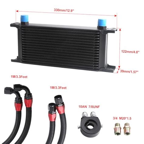 Snapklik Universal 16 Row Oil Cooler Kit 10AN Transmission