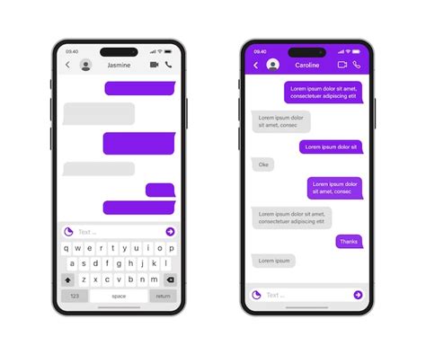 Premium Vector Smartphones Mockup Mobile App Chatting Templates