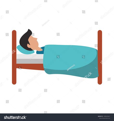 Man Sleeping On Bed Sideview Cartoon Stock Vector (Royalty Free ...