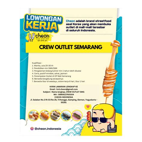 Lowongan Kerja Crew Outlet Semarang SPV Outlet Semarang Crew Outlet