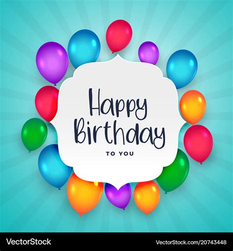 Beautiful colorful happy birthday balloons Vector Image