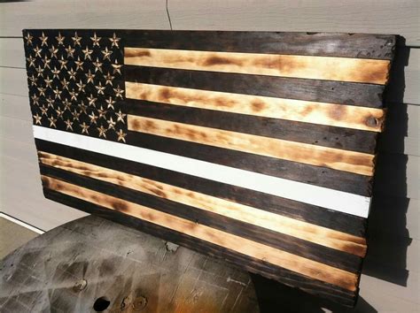 Burnt Wood American Flag White Line Defender Check Out Patriot