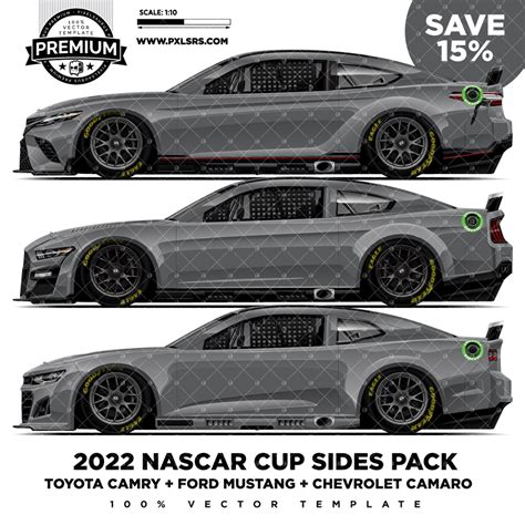 2022 Nascar Cup (Gen 7) Side Pack 'Premium' Vector Template - Pixelsaurus