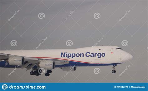 Nippon Cargo Boeing 747 Prepares For Landing Editorial Stock Image