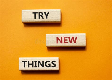 Try New Things Symbol Concept Words Try New Things On Wooden Blocks