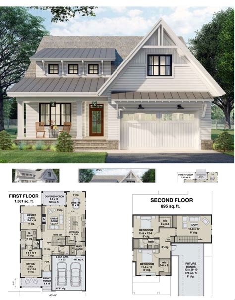 Craftsman House Plans with Garage and Open Layout