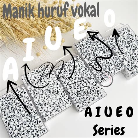 Jual Manik Mote Huruf Vokal AIUEO Bulat 15gr Shopee Indonesia