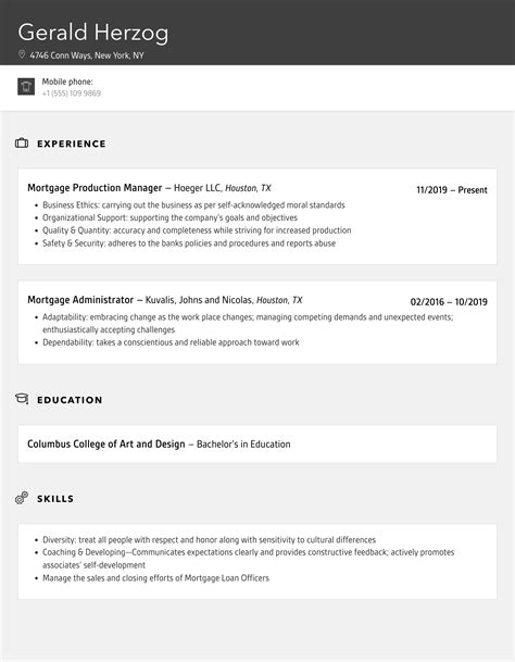 Mortgage Resume Samples Velvet Jobs