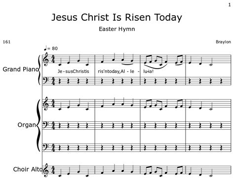 Jesus Christ Is Risen Today Sheet Music For Piano Organ Choir Tenor