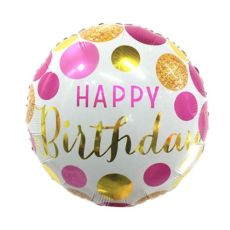 18 INCH HAPPY BIRTHDAY FOIL BALLOON (POLKADOTS) – Andy Balloons