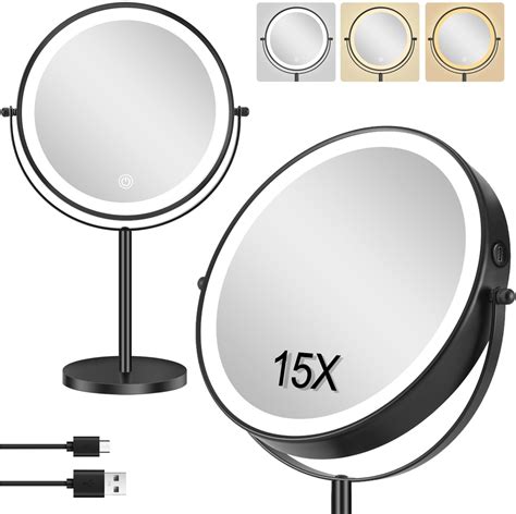 Miroir De Maquillage Lumineux De 22 9 Cm Miroir Grossissant X1 15 Avec