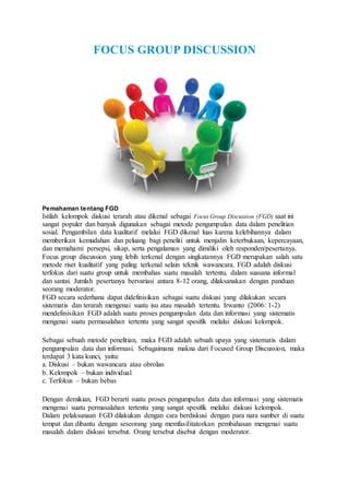 Focus Group Discussion Pdf