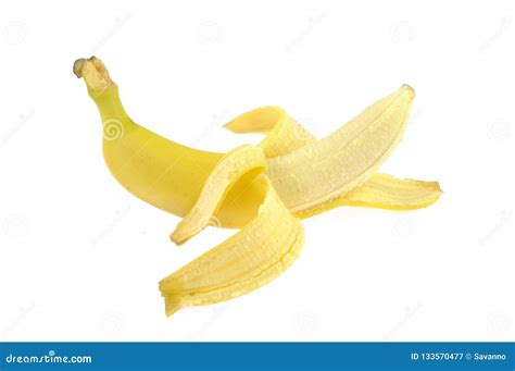 Peeled banana stock image. Image of peel, flesh, food - 133570477