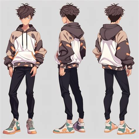 Premium AI Image | Trendy Anime Boy Character Turnaround Concept Art ...