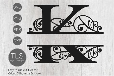 Split Monogram Letter K Svg Letter K Monogram Svg Letter