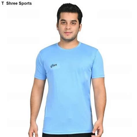 Logo Cotton Sky Blue Round Neck T Shirts At Rs In New Delhi Id