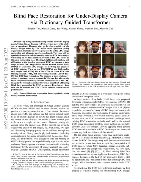 Blind Face Restoration For Under Display Camera Via Dictionary Guided