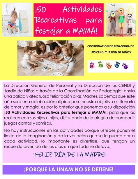 Pdf Actividades Recreativas Para Festejar A Mam